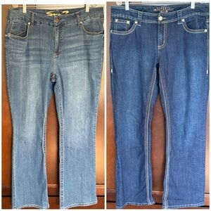 2 Pair Melissa McCarthy Seven7 Bootcut Jeans EUC Size 16W